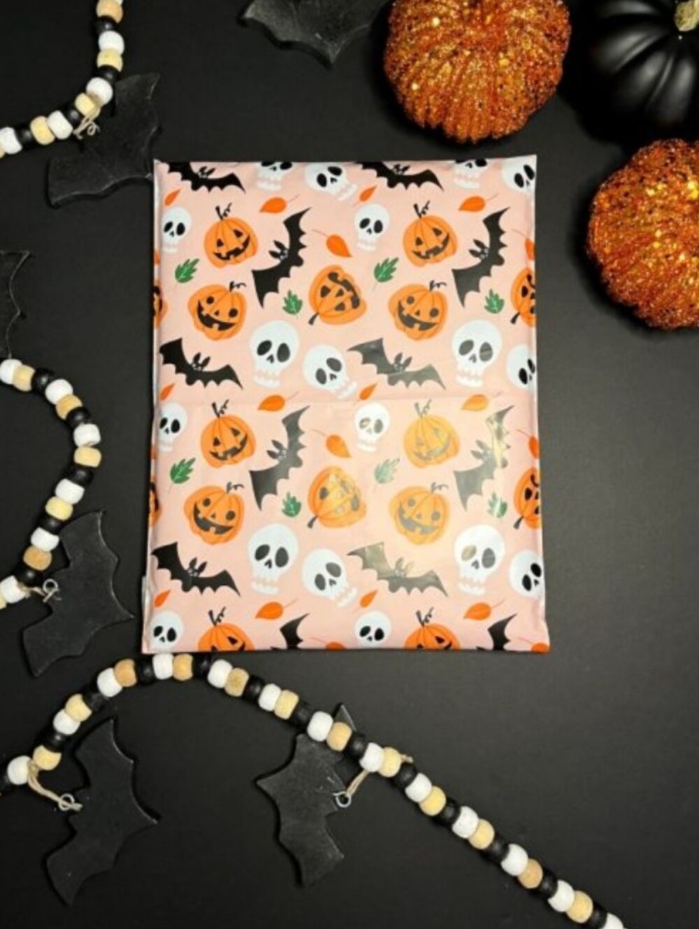 Halloween Polymailers 10x13" Pumpkin & Bat Pattern